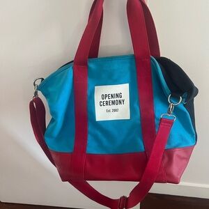 Royal blue navy blue and red Opening ceremony tote. Adjustable straps